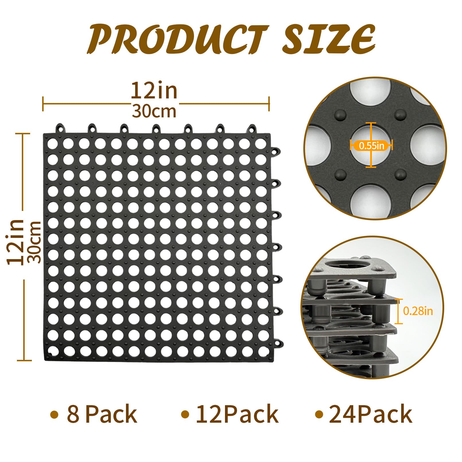 Niwaes Rabbit Cage Mat Floor - 12 Pcs Plastic Bunny Resting Mats 12X12 Washable Small Animal Feet Pad With Holes For Adult Guine